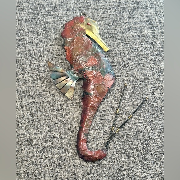 Copper Handcrafted Painted Sea Horse and Fish - Picture 2 of 7